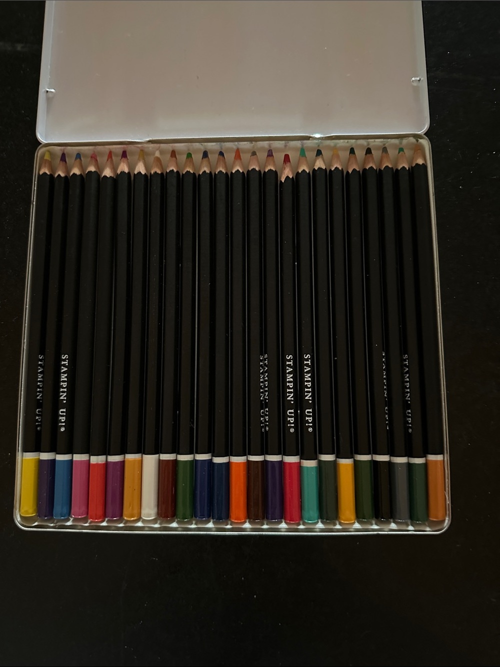 Stampin' Up! Watercolor Pencils Tin – Blue Decorative Case - Picture 2 of 2